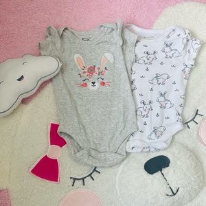 Darling Duo: Pre-Owned Baby Girl Onesies Set (0-3 Months)